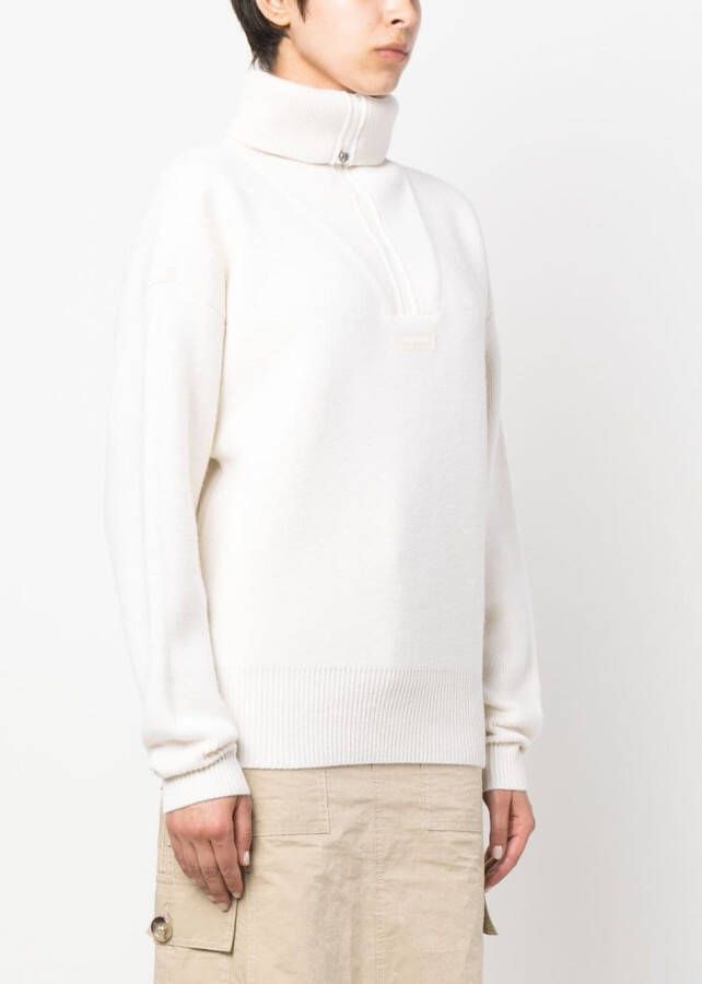 Coperni wool-blend half-zip jumper Wit