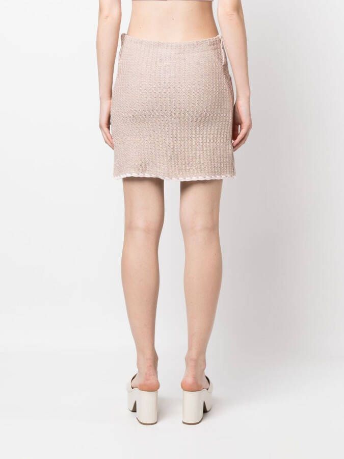 CORMIO Chiara mini-rok met bloemknopen Beige