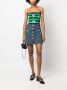 CORMIO Chiara mini-rok met bloemknopen Blauw - Thumbnail 2