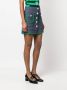 CORMIO Chiara mini-rok met bloemknopen Blauw - Thumbnail 3