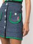 CORMIO Chiara mini-rok met bloemknopen Blauw - Thumbnail 5
