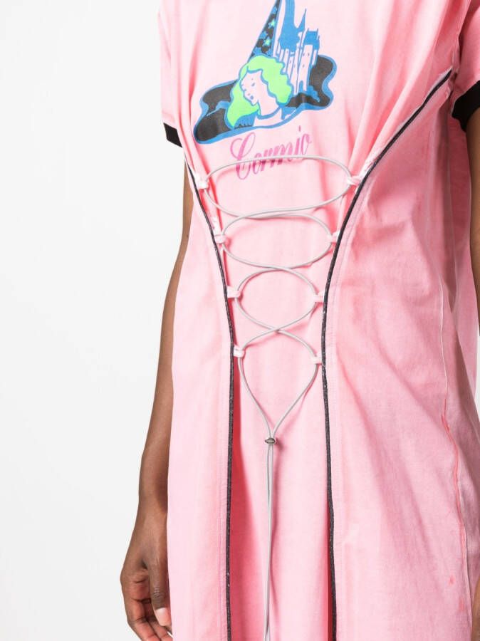CORMIO Jurk met veters Roze