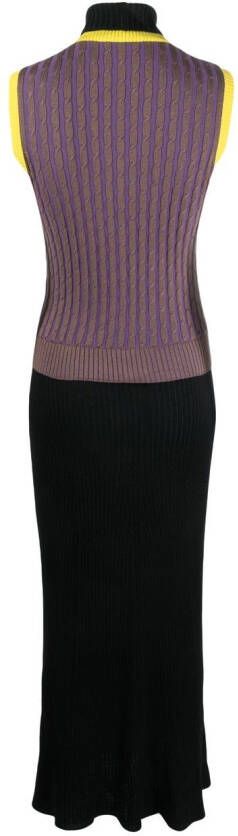 CORMIO Jurk met colourblocking Bruin