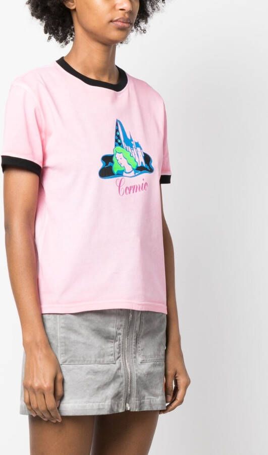 CORMIO T-shirt met logoprint Roze