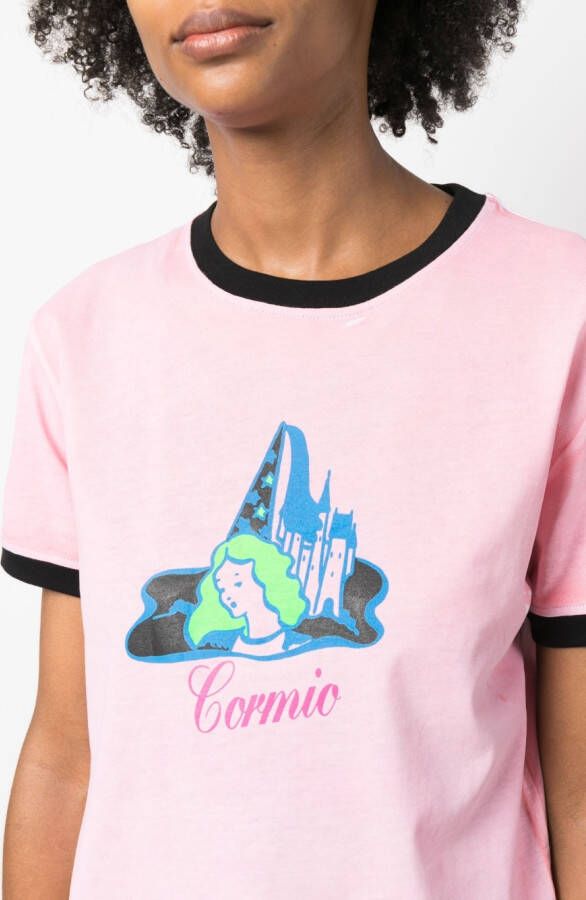 CORMIO T-shirt met logoprint Roze