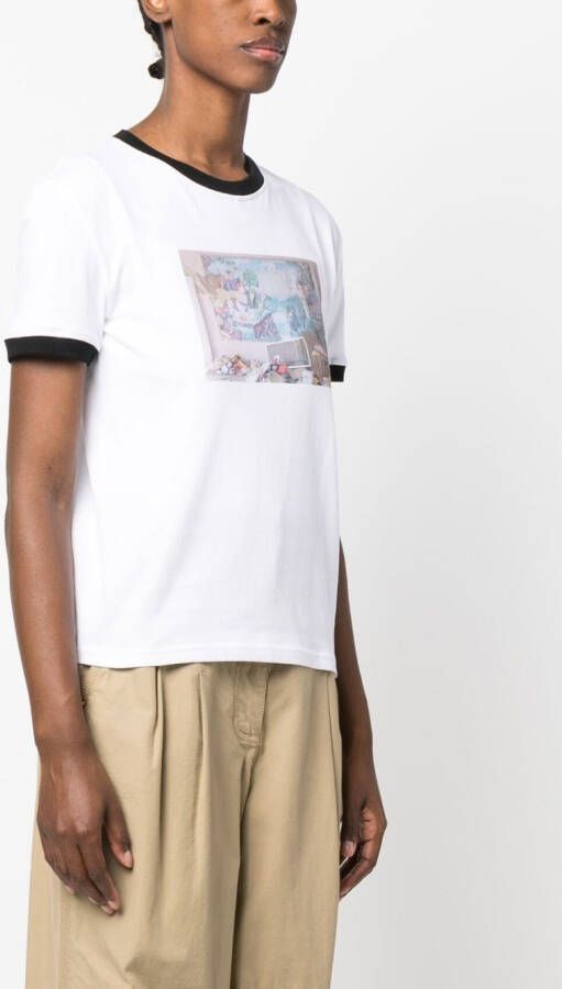 CORMIO T-shirt met print Wit