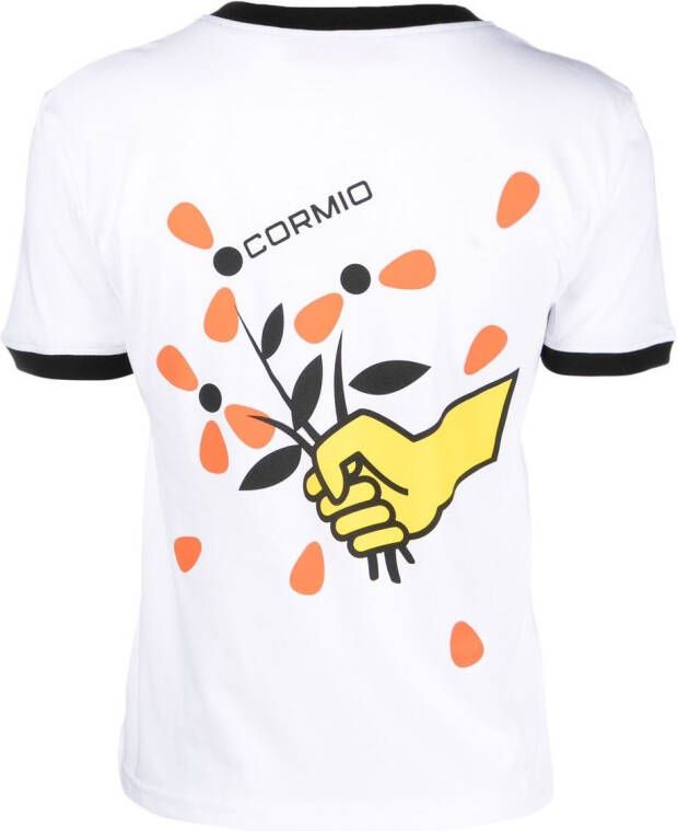 CORMIO T-shirt met print Wit