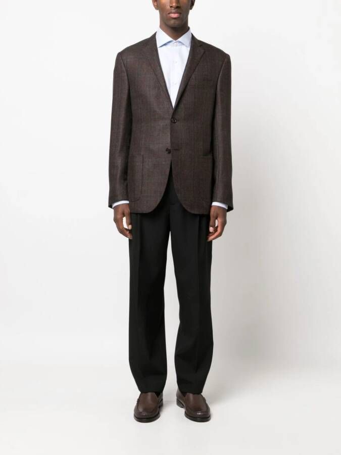 Corneliani Geruite blazer Bruin