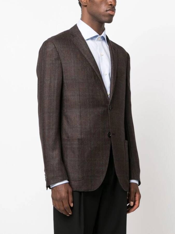 Corneliani Geruite blazer Bruin