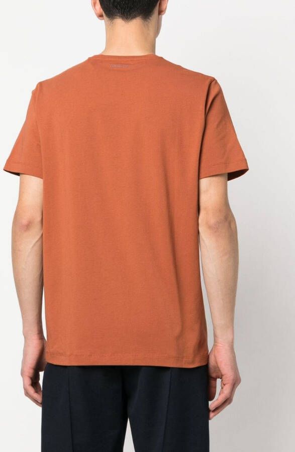 Corneliani T-shirt met logoprint Oranje