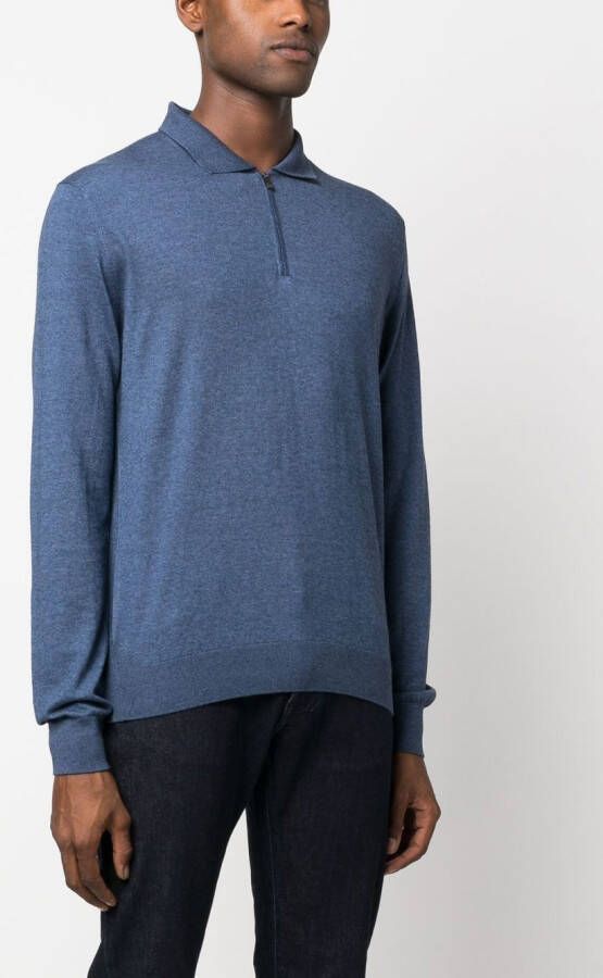 Corneliani Sweater met halve rits Blauw