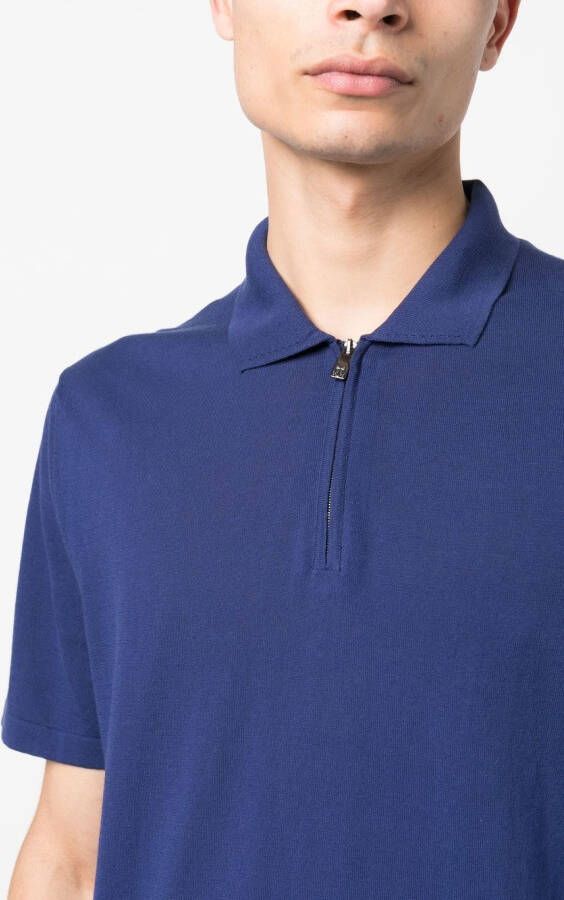 Corneliani Poloshirt met rits Blauw