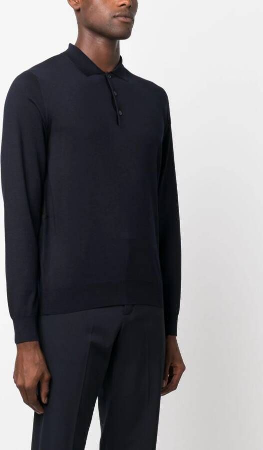 Corneliani Poloshirt van scheerwol Blauw