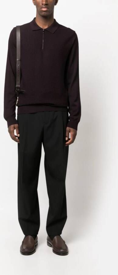 Corneliani Fijngebreid poloshirt Rood