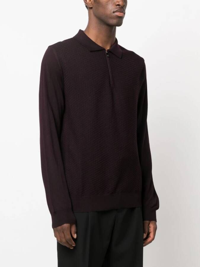 Corneliani Fijngebreid poloshirt Rood