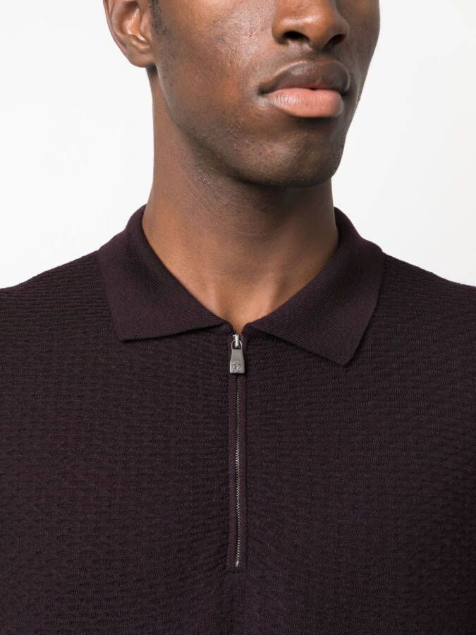 Corneliani Fijngebreid poloshirt Rood