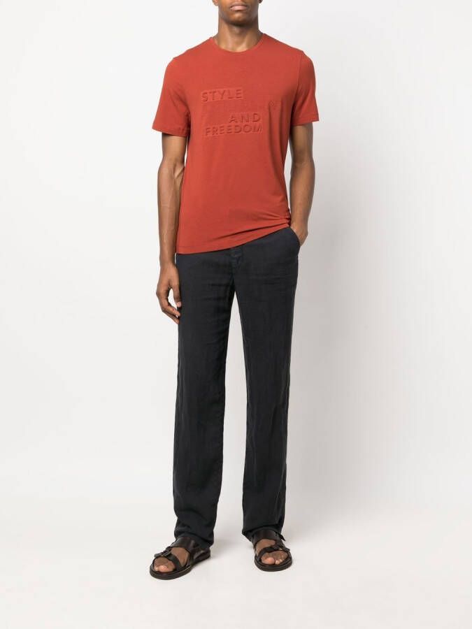 Corneliani T-shirt met logo-reliëf Rood