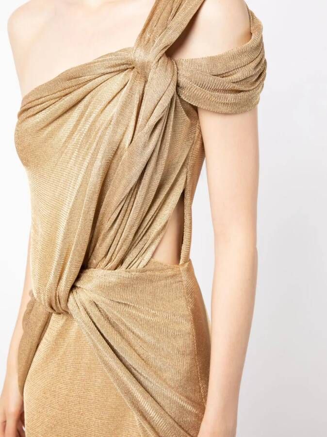 Costarellos Asymmetrische mini-jurk Goud