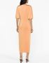 Costarellos Midi-jurk met korte mouwen Oranje - Thumbnail 4