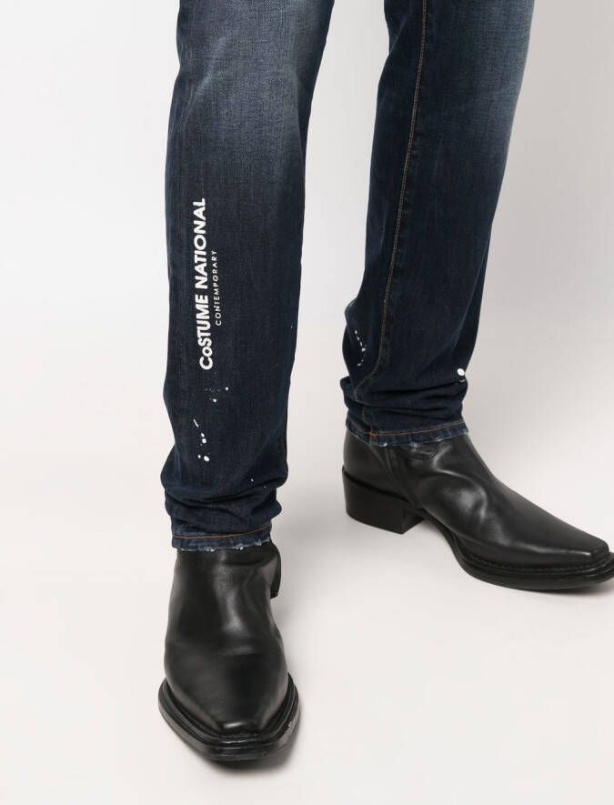 costume national contemporary Jeans met logoprint Blauw