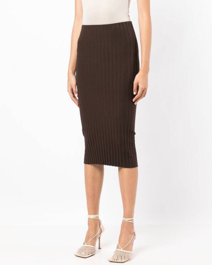 Cotton Citizen Geribbelde rok Bruin
