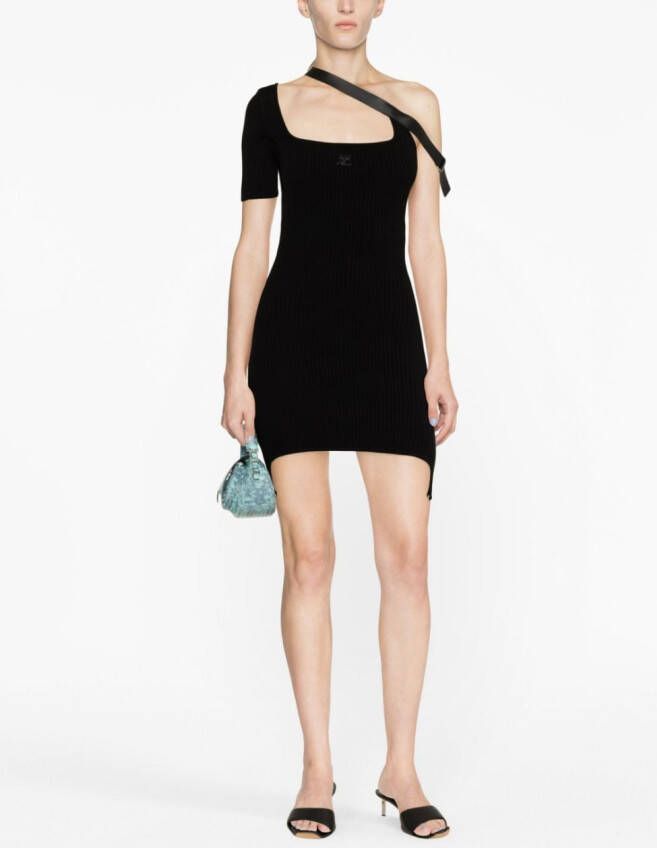Courrèges Asymmetrische mini-jurk Zwart