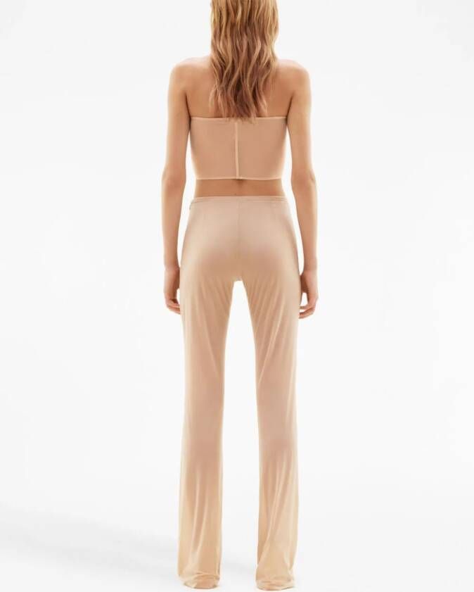 Courrèges Bh-top met geborduurd logo Beige