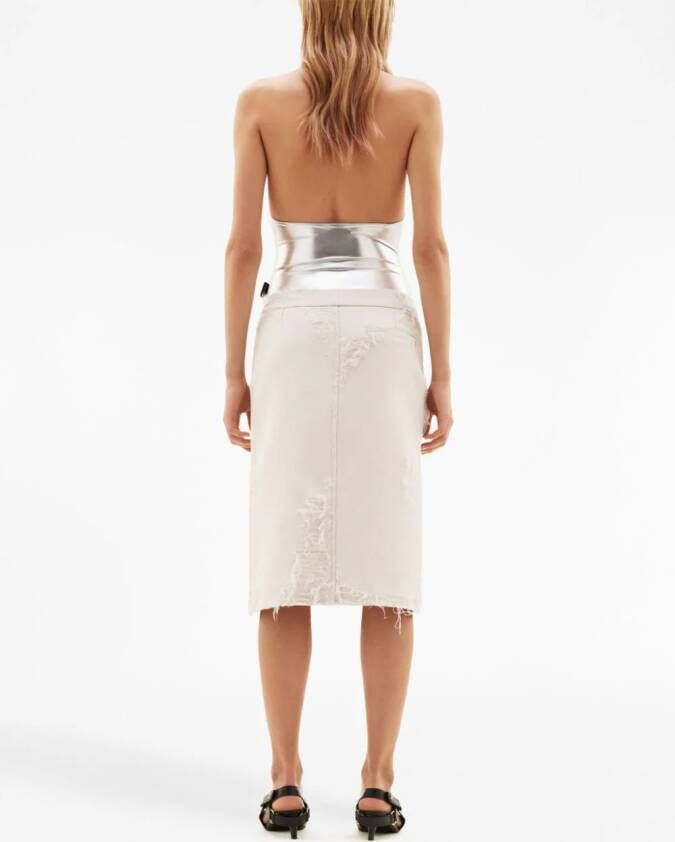 Courrèges Body met geborduurd logo Zilver