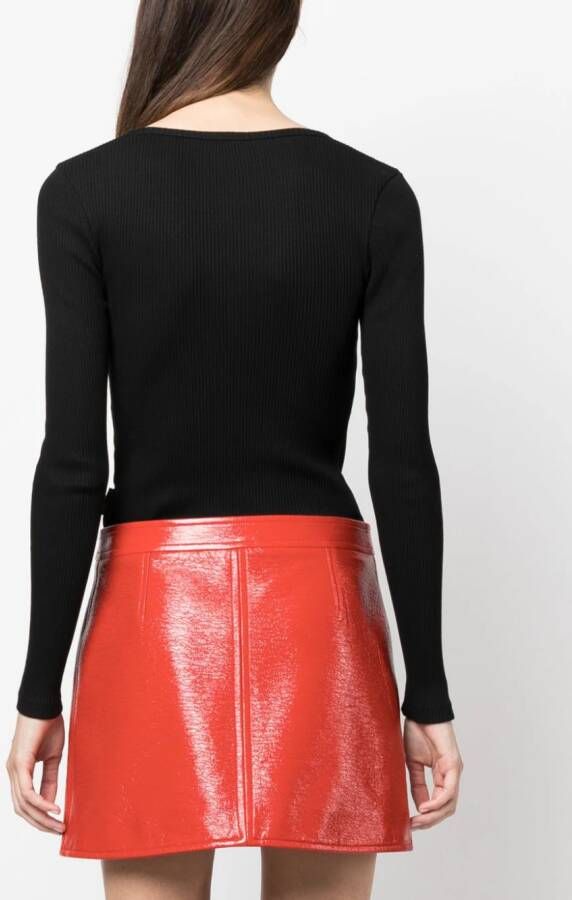 Courrèges Body met geborduurd logo Zwart