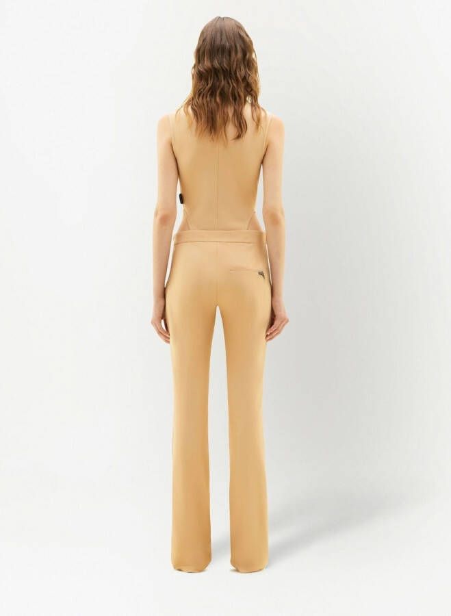 Courrèges Broek met geborduurd logo Beige