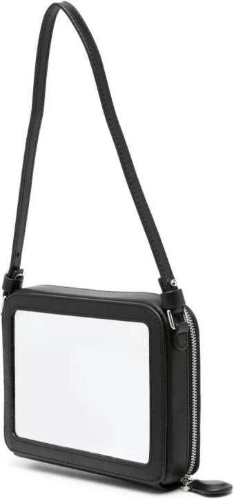 Courrèges Cloud Reflex leren schoudertas Zwart