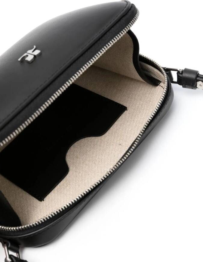 Courrèges Cloud Reflex leren schoudertas Zwart