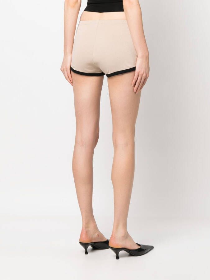 Courrèges Shorts met contrasterende afwerking Beige