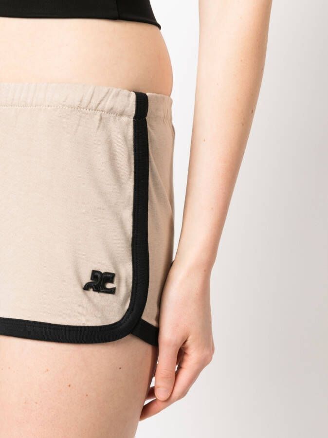 Courrèges Shorts met contrasterende afwerking Beige