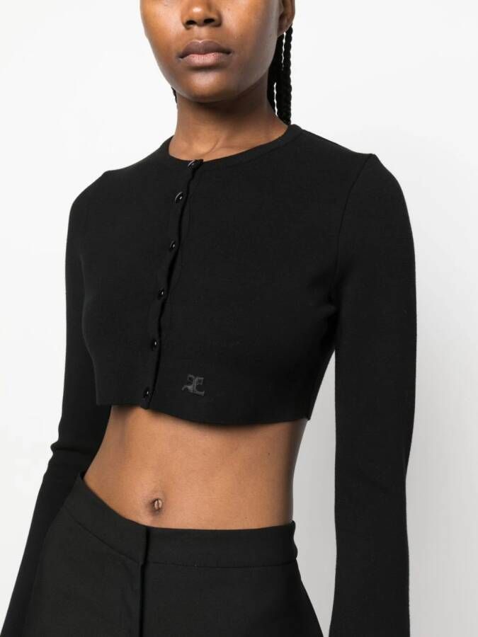 Courrèges Cropped vest Zwart