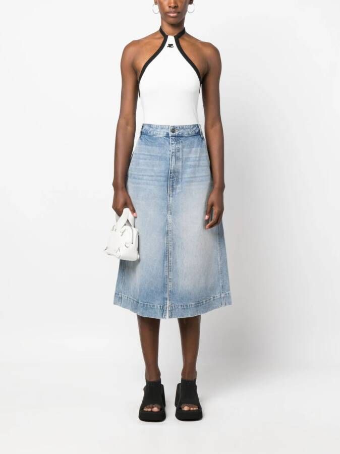 Courrèges Tanktop met geborduurd logo Wit