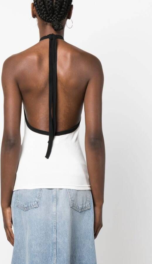 Courrèges Tanktop met geborduurd logo Wit