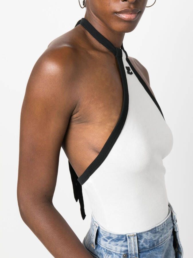 Courrèges Tanktop met geborduurd logo Wit