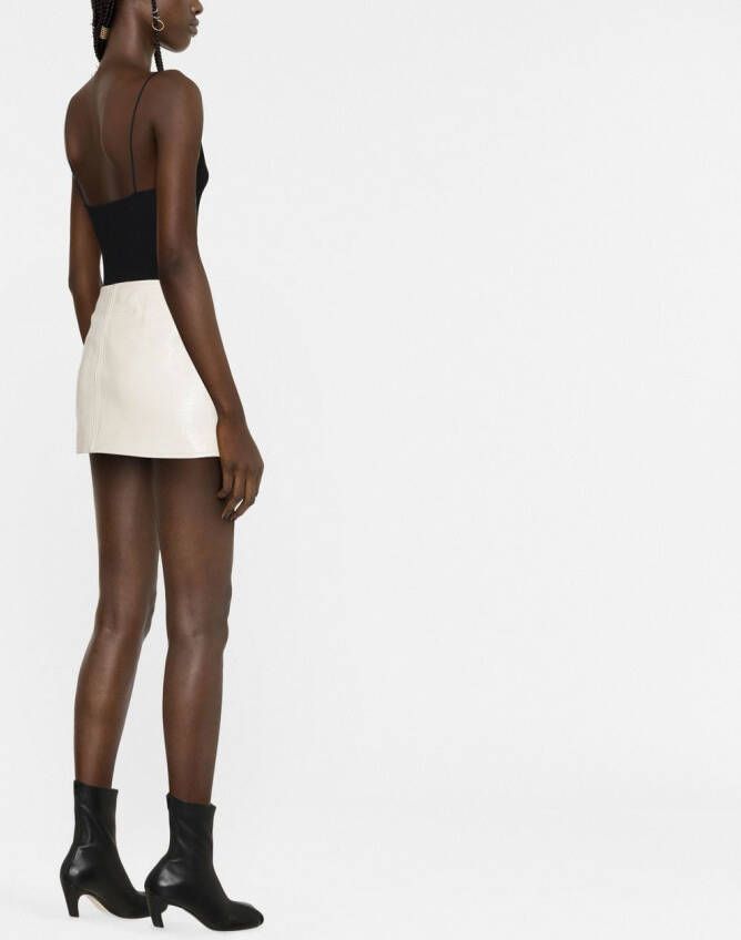 Courrèges Swallow vinyl mini-rok Beige