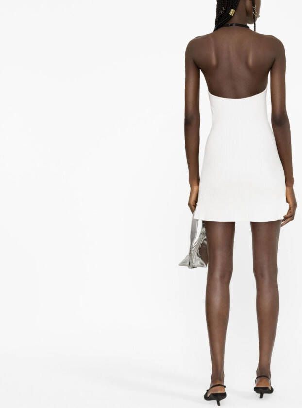 Courrèges Geribbelde mini-jurk Wit