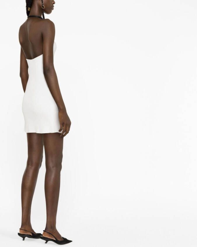 Courrèges Geribbelde mini-jurk Wit