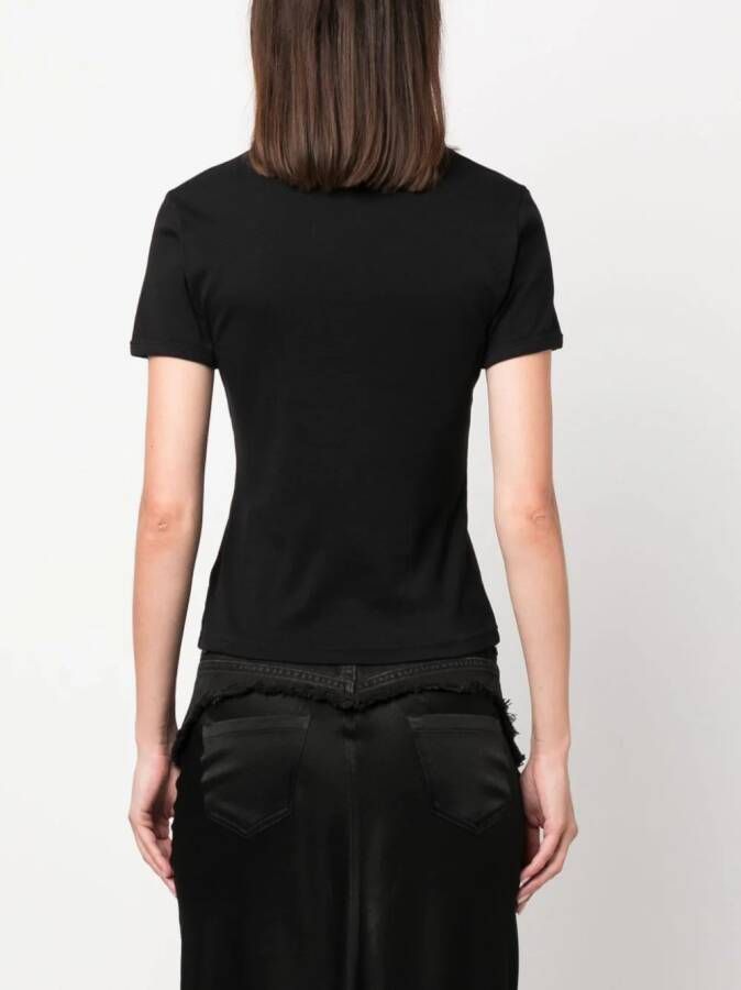 Courrèges T-shirt met print Zwart