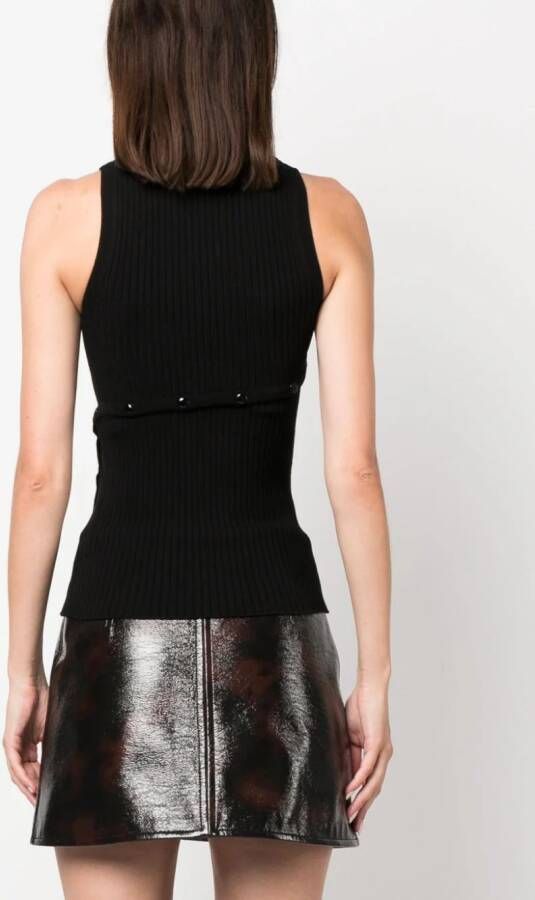 Courrèges Tanktop met geborduurd logo Zwart