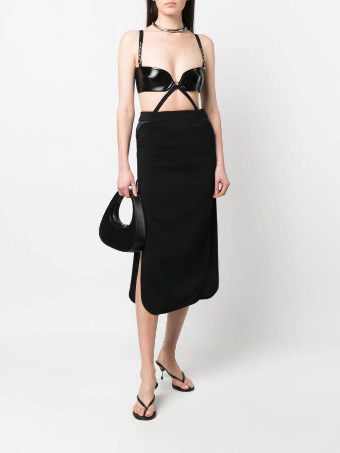 Courrèges High waist midi-rok Blauw