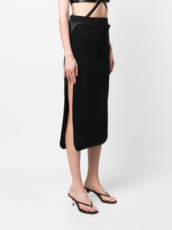 Courrèges High waist midi-rok Blauw