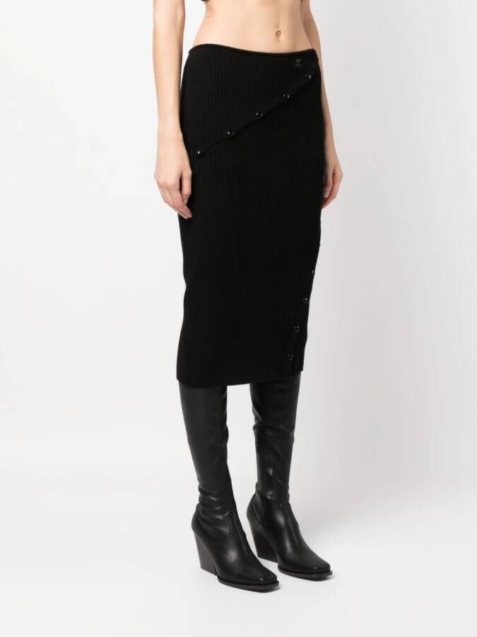 Courrèges High waist rok Zwart