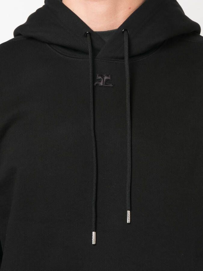 Courrèges Hoodie met logopatch Zwart