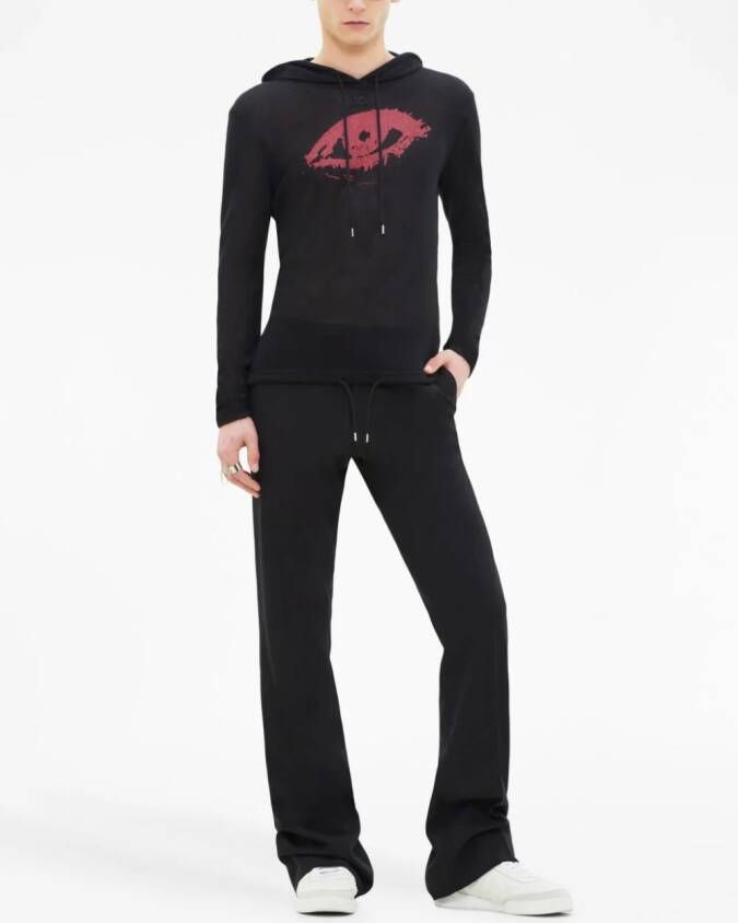 Courrèges Hoodie met mesh Zwart