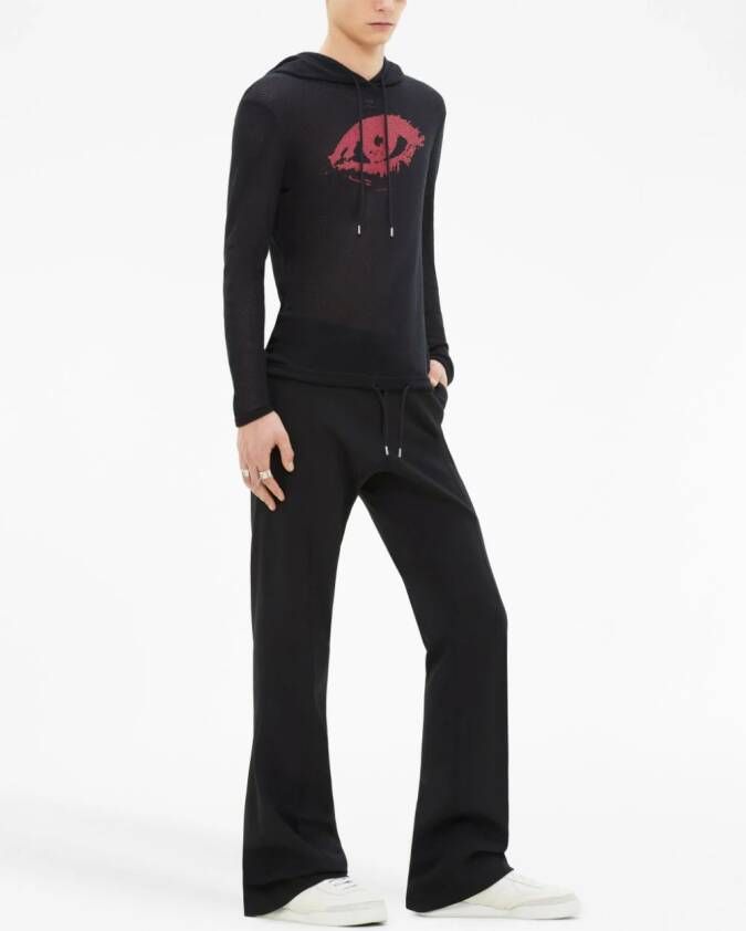 Courrèges Hoodie met mesh Zwart