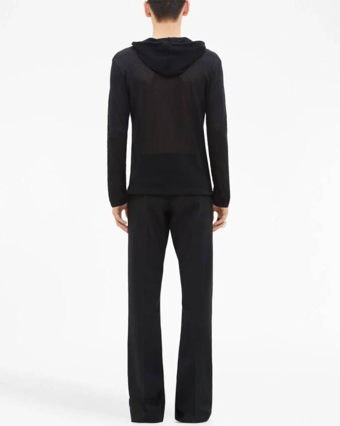 Courrèges Hoodie met mesh Zwart